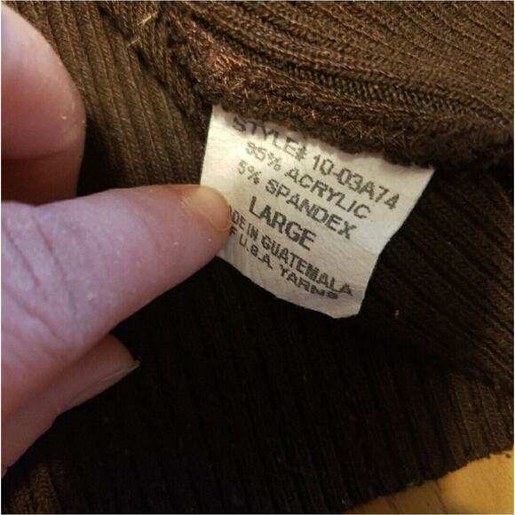 BCX Juniors Large Brown Short Sleeve V-neck Knit Shirt - Picture 6 of 10